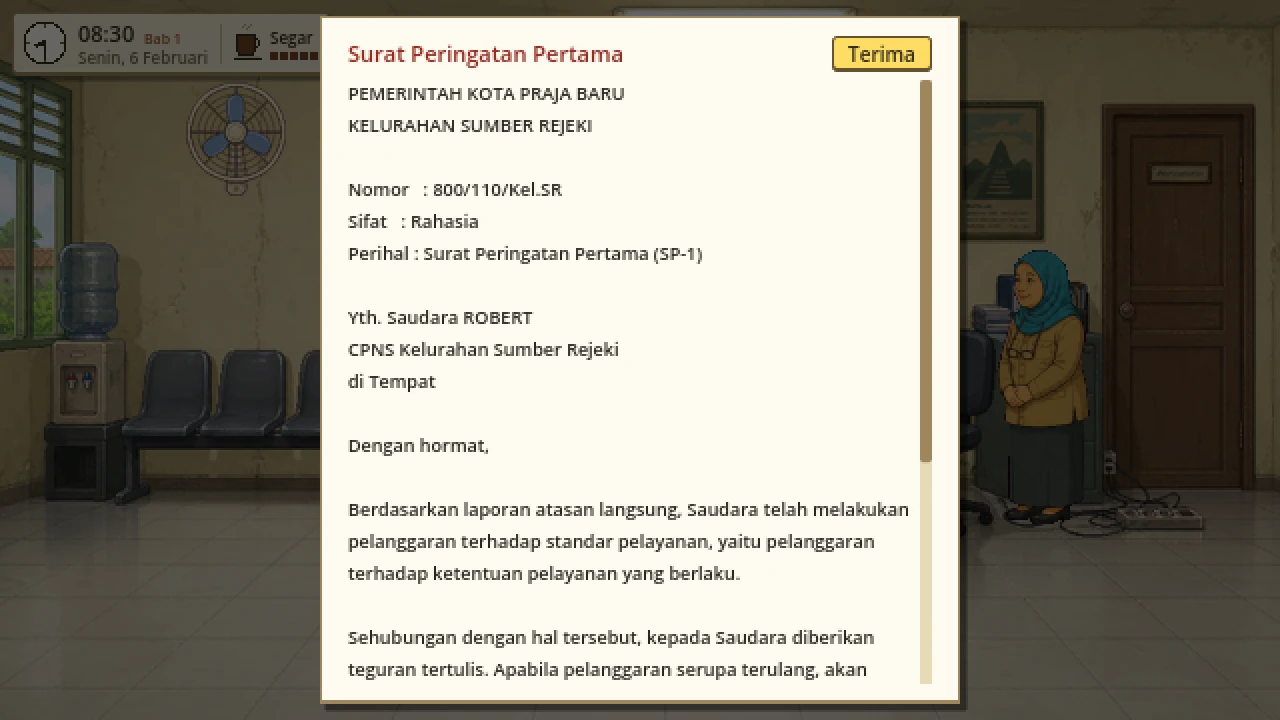 Surat peringatan pertama.